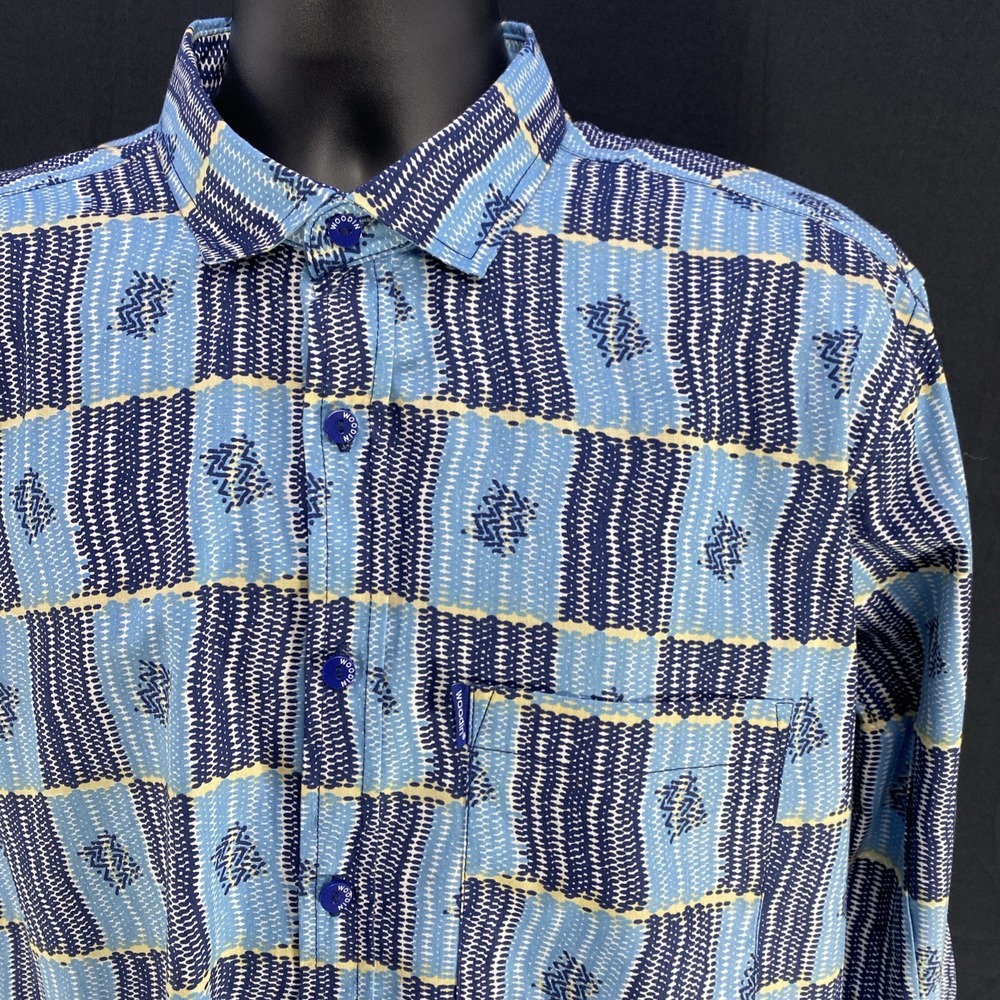 Woodin Mens Deluxe‎ Long Sleeve Button Up Shirt Size XL African Print AOP